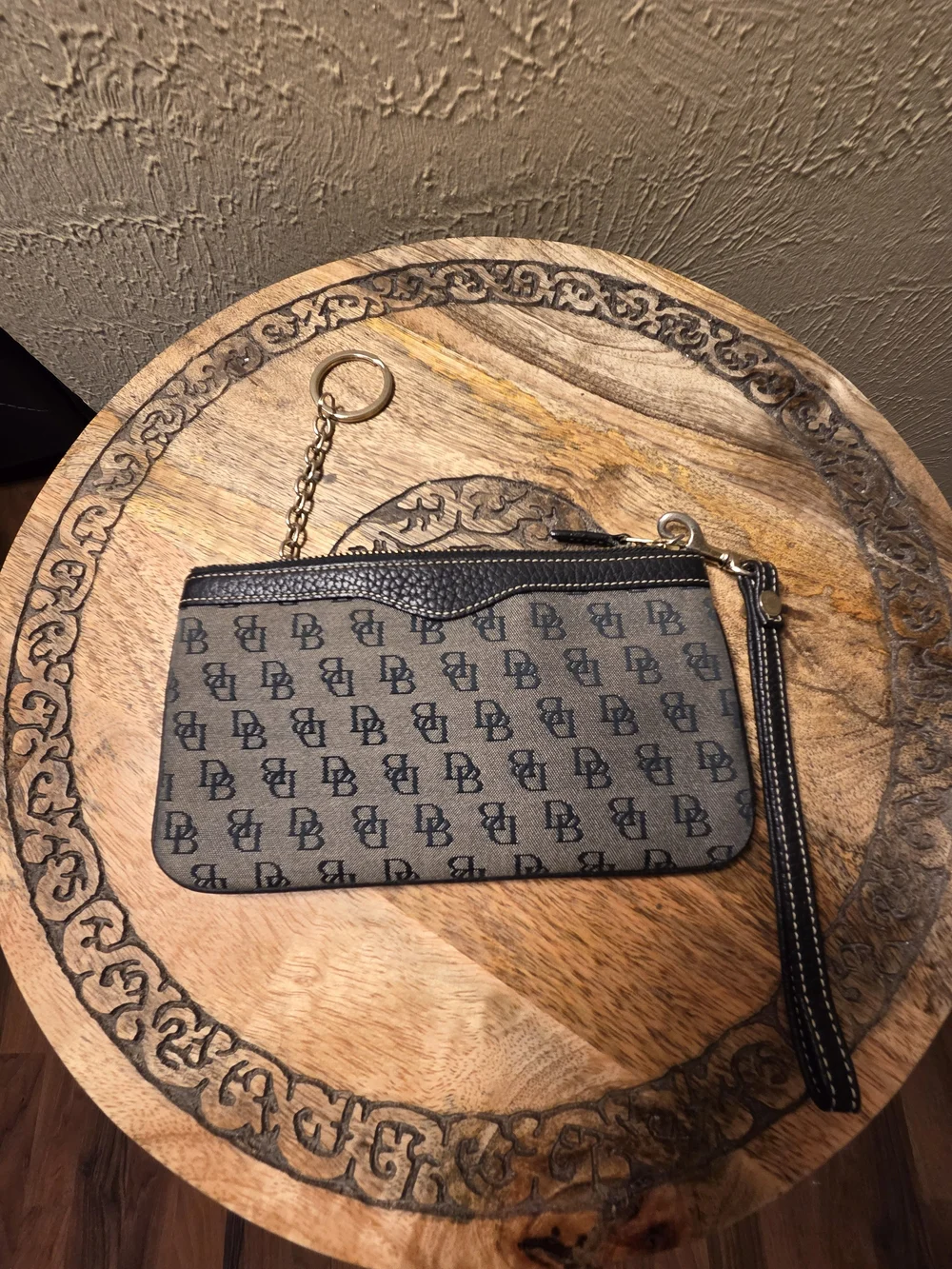 Dooney & Bourke Black Logo Wristlet Clutch